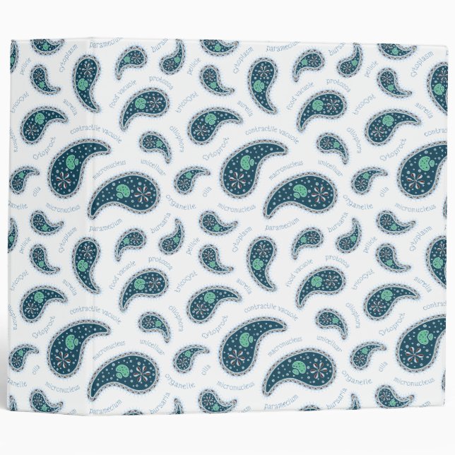 Paramecia Paisley Biology Science Protozoan Binder (Front/Spine)