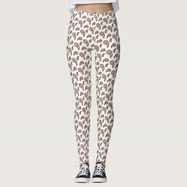 Paramecia Paisley Biology Science White Leggings (Front)
