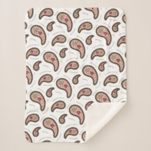 Paramecia Paisley Biology Science White Sherpa Blanket