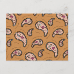 Paramecia Paisley Customizable Biology Latte Brown Postcard