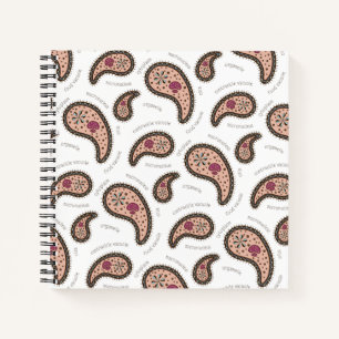 Paramecia Paisley Customizable Biology White Notebook
