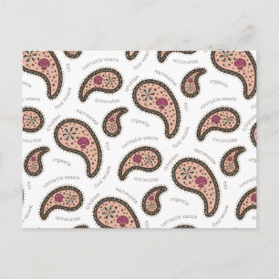 Paramecia Paisley Customizable Biology White Postcard