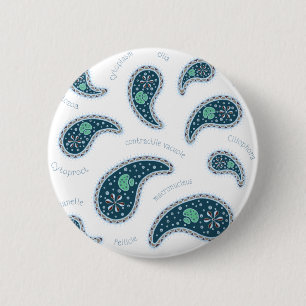 Paramecia Paisley Protozoan Biology Science 2 Inch Round Button