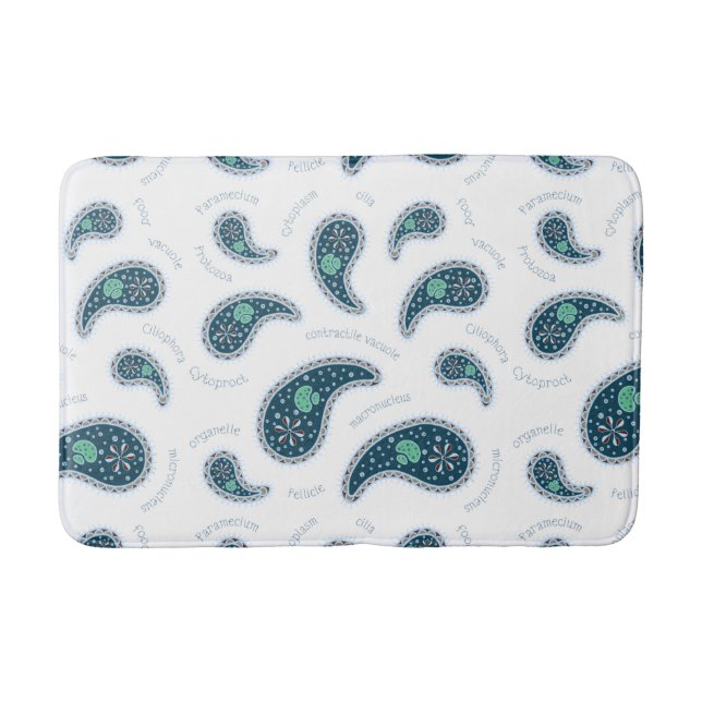 Paramecia Paisley Protozoan Biology Science Bath Mat (Front)