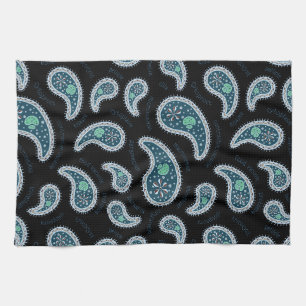 Paramecia Paisley Protozoan Biology Science Black Kitchen Towel