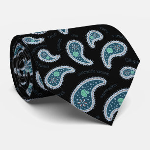 Paramecia Paisley Protozoan Biology Science Black Tie