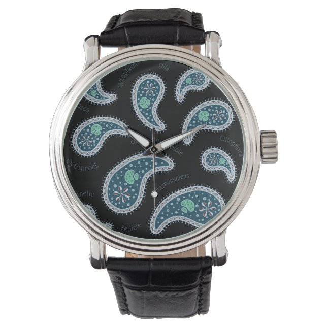 Paramecia Paisley Protozoan Biology Science Black Watch (Front)