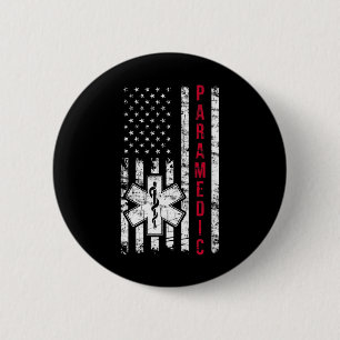 Paramedic American Flag Independence Day Emt Ems U 2 Inch Round Button