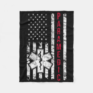 Paramedic American Flag Independence Day Emt Ems U Fleece Blanket