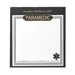 Paramedic - Black and Gold Notepad