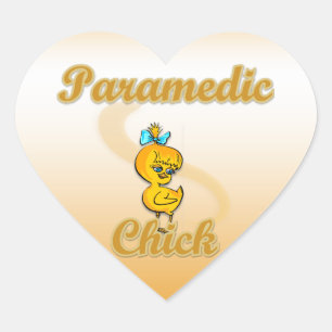 Paramedic Chick Heart Sticker