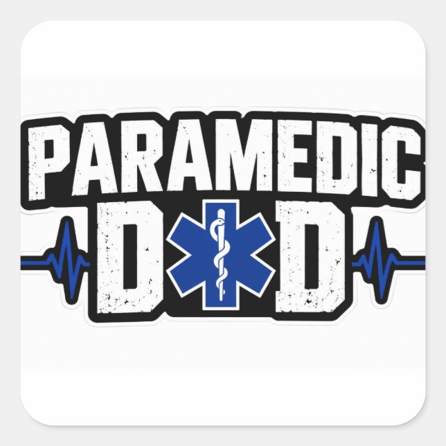 Paramedic Dad Square Sticker (Front)
