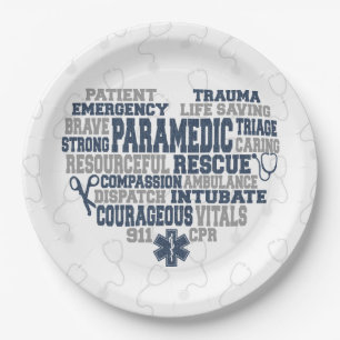 Paramedic Denim texture Paper Plate