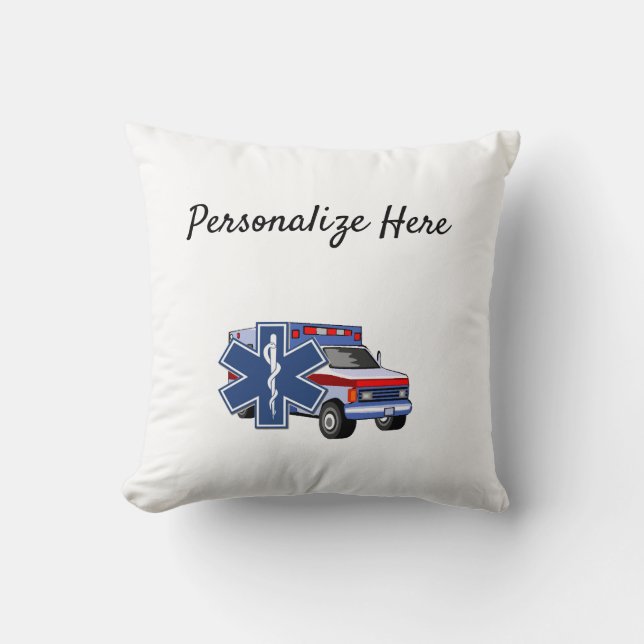 Paramedic EMS EMT Ambulance Throw Pillow (Front)