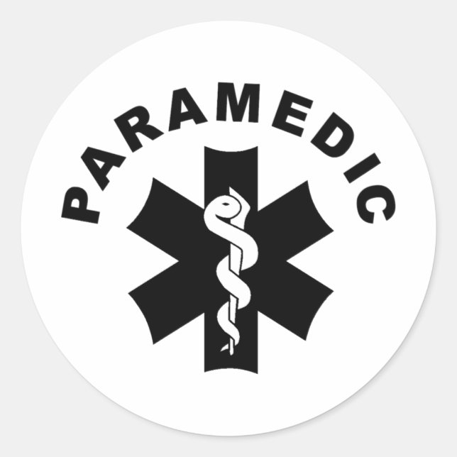 Paramedic EMS Rescue Logo Classic Round Sticker (Front)