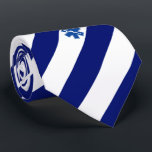 Paramedic EMT Custom Initials Navy Stripes Tie<br><div class="desc">An elegant navy colour stripes medical star of life tie.  A great gift tailored to the emergency healthcare professional in your life.</div>