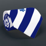Paramedic EMT Custom Initials Navy Stripes Tie<br><div class="desc">An elegant navy colour stripes medical star of life tie. A great gift tailored to the emergency healthcare professional in your life.</div>