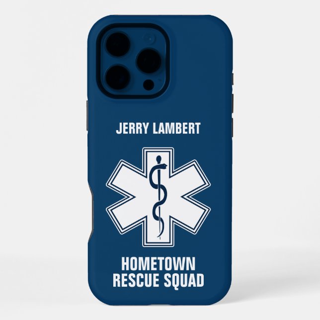 Paramedic EMT EMS Name Template iPhone Case (Back)