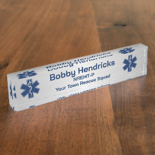 Paramedic EMT EMS Nameplate