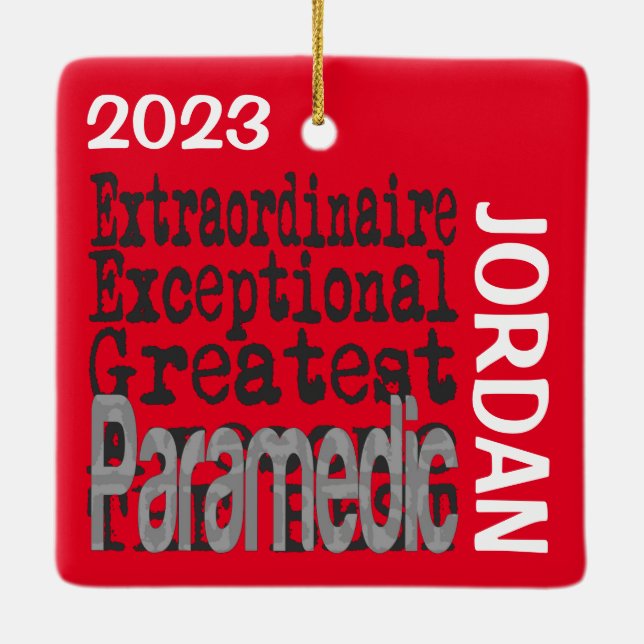 Paramedic Extraordinaire CUSTOM Ceramic Ornament (Back)