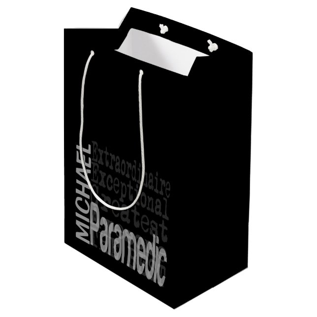 Paramedic Extraordinaire CUSTOM Medium Gift Bag (Back Angled)