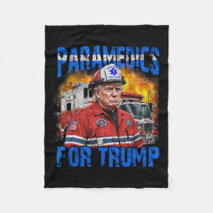 Paramedic For Trump Funny Trump Firefighter Fleece Blanket