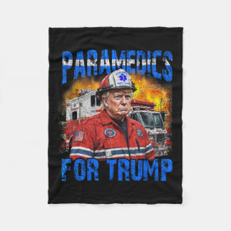 Paramedic For Trump Funny Trump Firefighter  Fleece Blanket