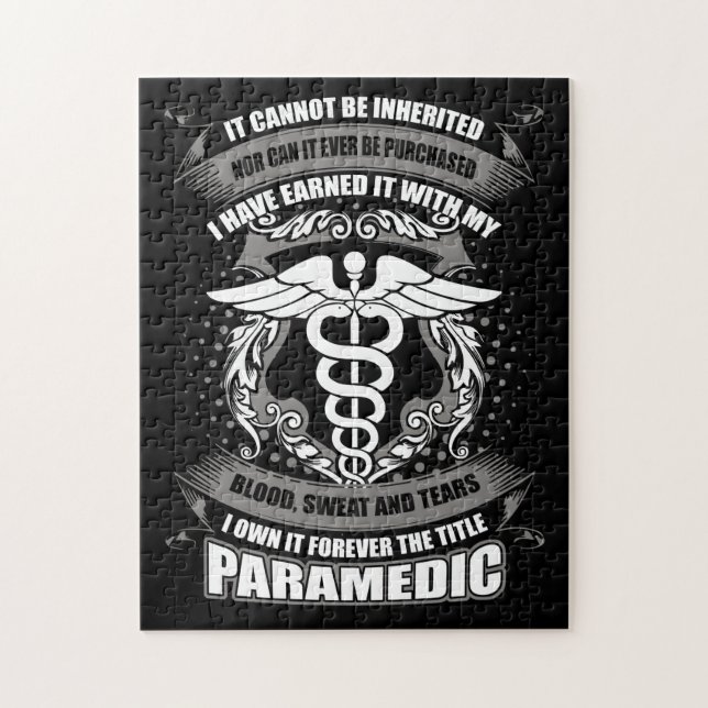 Paramedic It Cannot Be Inherited Nor Can It Ever B Jigsaw Puzzle (Vertical)