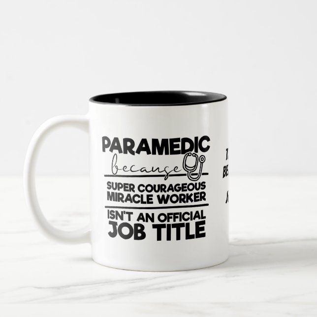 Paramedic Job Title  Two-Tone Coffee Mug (Left)