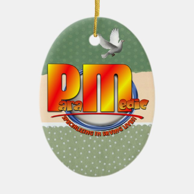 PARAMEDIC LOGO CERAMIC ORNAMENT (Front)