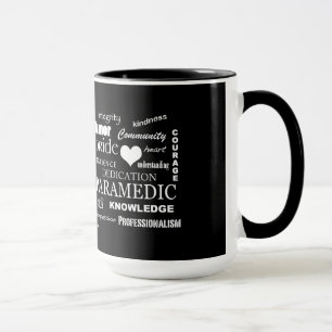 Paramedic Pride-White Heart/Text Design Mug