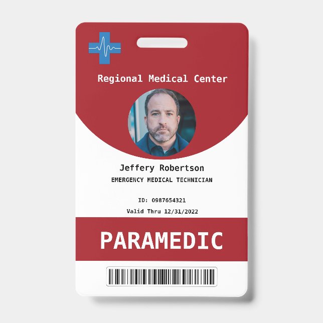 Paramedic Security ID  Badge (Front)