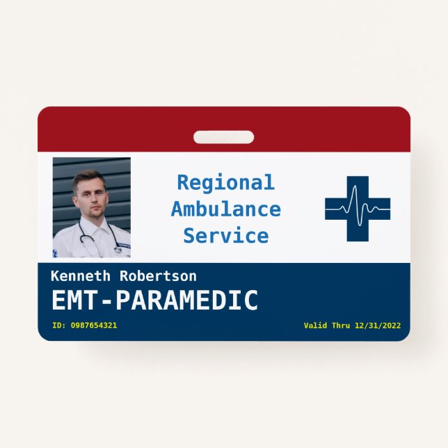 Paramedic Security ID  Badge (Front)