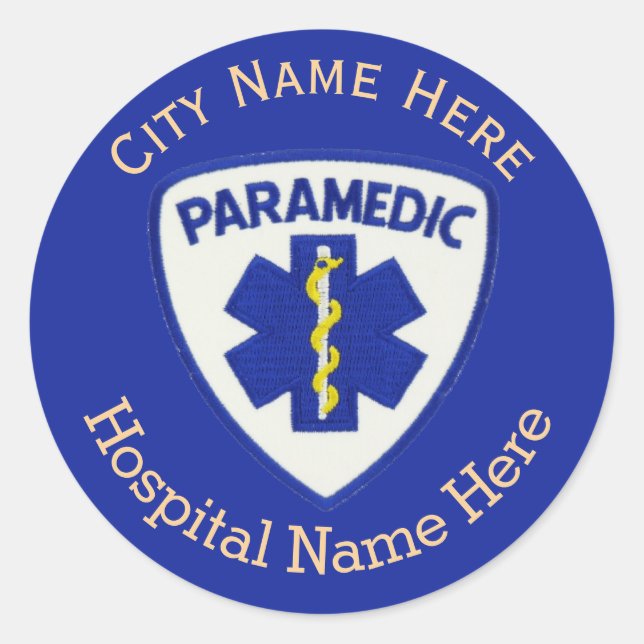 Paramedic Shield Custom Round Sticker (Front)