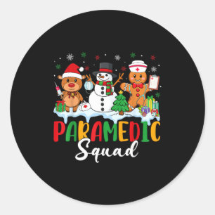 Paramedic Squad Reindeer Snowman Gingerbread Chris Classic Round Sticker