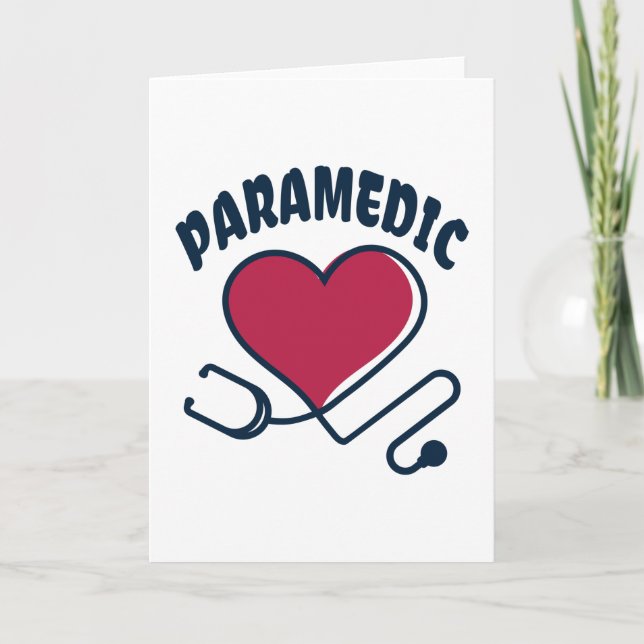 Paramedic Stethoscope with heart Card (Front)