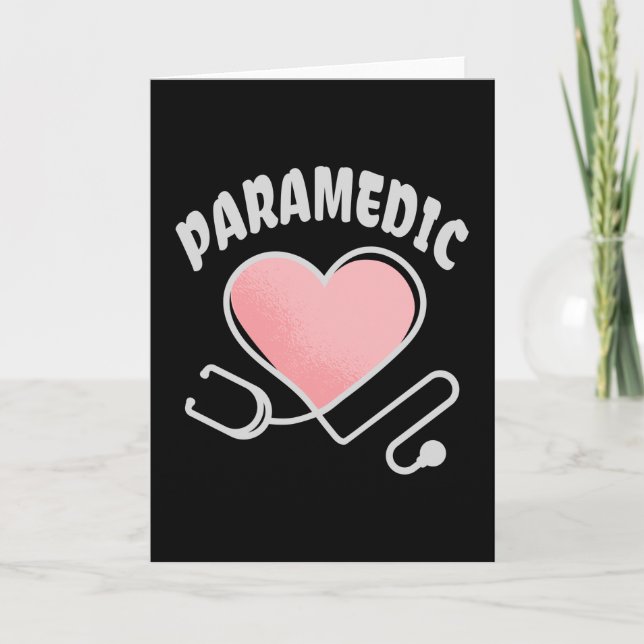 Paramedic Stethoscope with heart Card (Front)