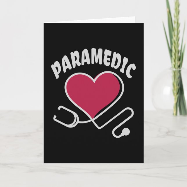 Paramedic Stethoscope with heart Card (Front)