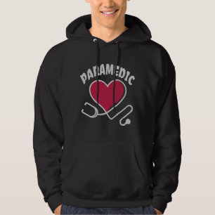 Paramedic Stethoscope with heart Hoodie