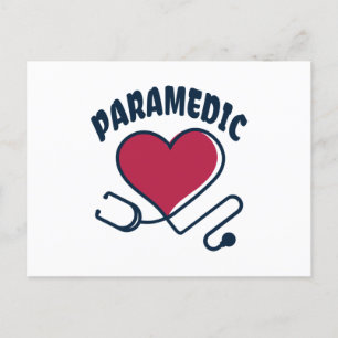 Paramedic Stethoscope with heart Postcard