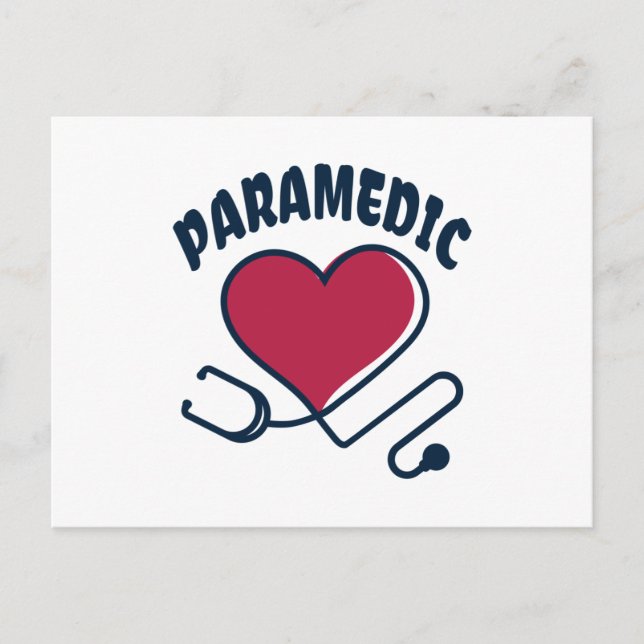 Paramedic Stethoscope with heart Postcard (Front)
