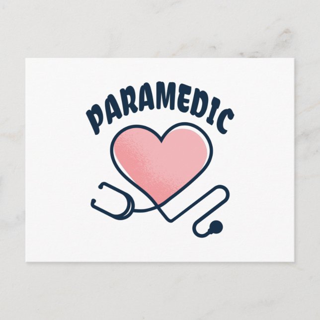 Paramedic Stethoscope with heart Postcard (Front)