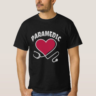 Paramedic Stethoscope with heart T-Shirt