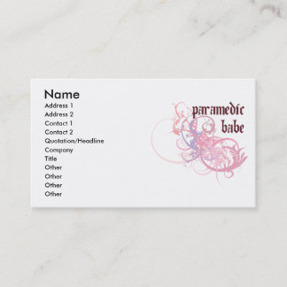 Paramedic Work Babe Business Card