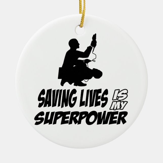 Paramedics designs ceramic ornament (Front)