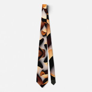 Parametric 3D Flowers Gold Modern Mosaic Pattern Tie