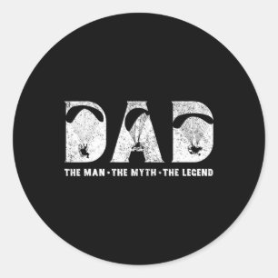 Paramotoring Dad The Man The Myth The Legend Fathe Classic Round Sticker