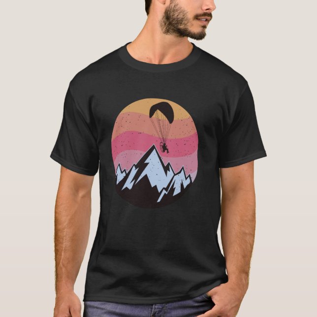 Paramotoring Mountain Sunset Paragliding Pilot Par T-Shirt (Front)