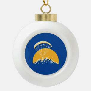 Paramotoring Retro Ceramic Ball Christmas Ornament