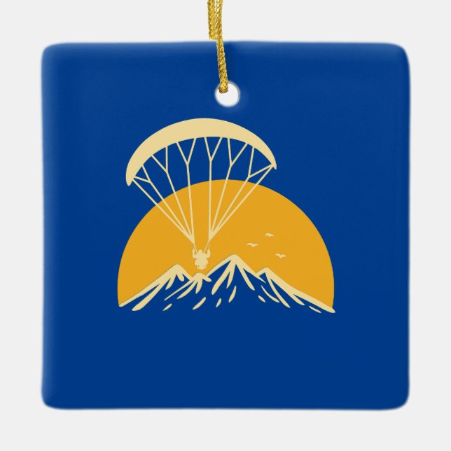 Paramotoring Retro Ceramic Ornament (Front)